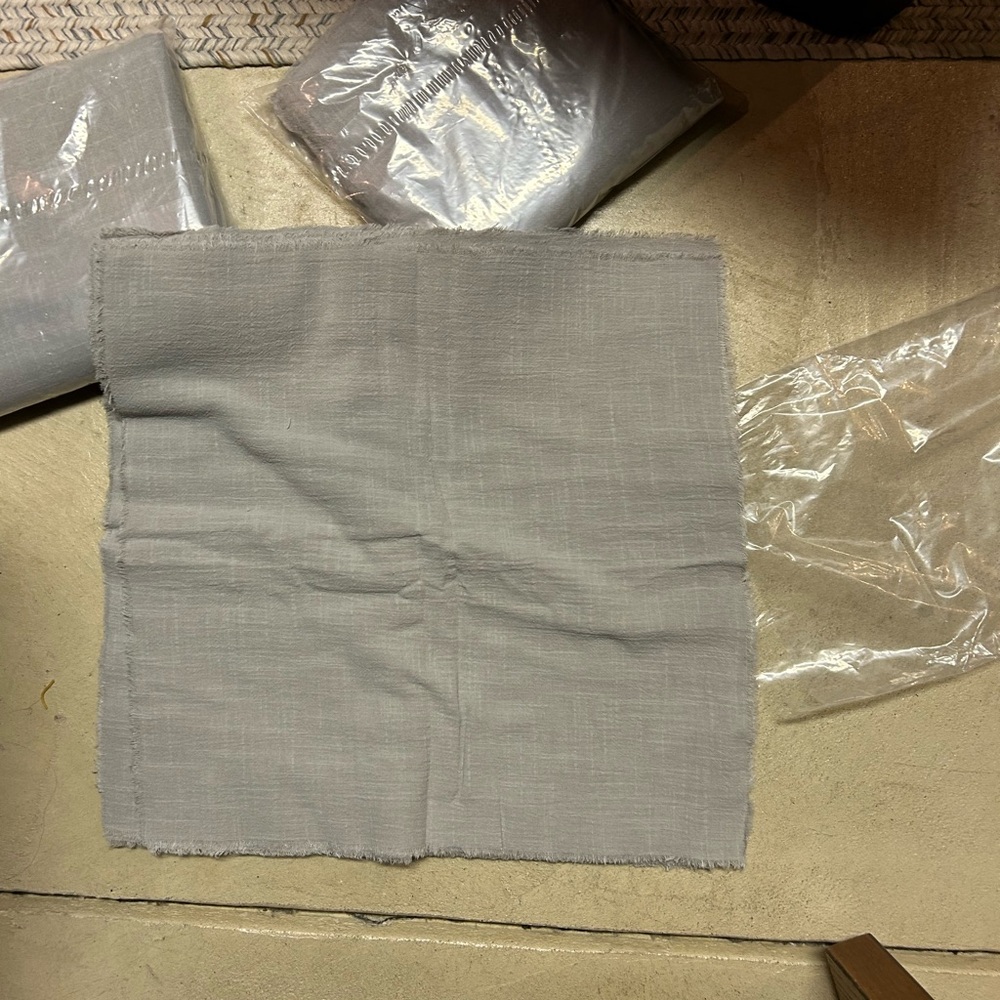 Gray linen napkins